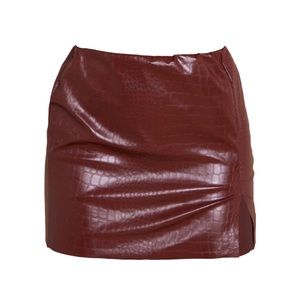 PLT brown croc skirt